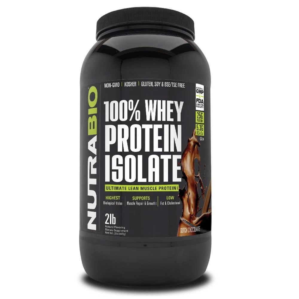 NutraBio 100% Whey Protein Isolate 2lb