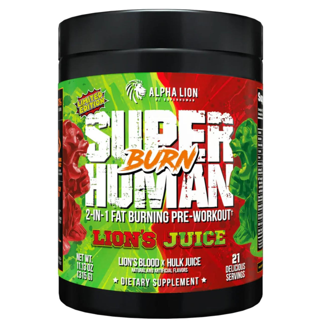  Alpha Lion SuperHuman Burn 21 Servings 