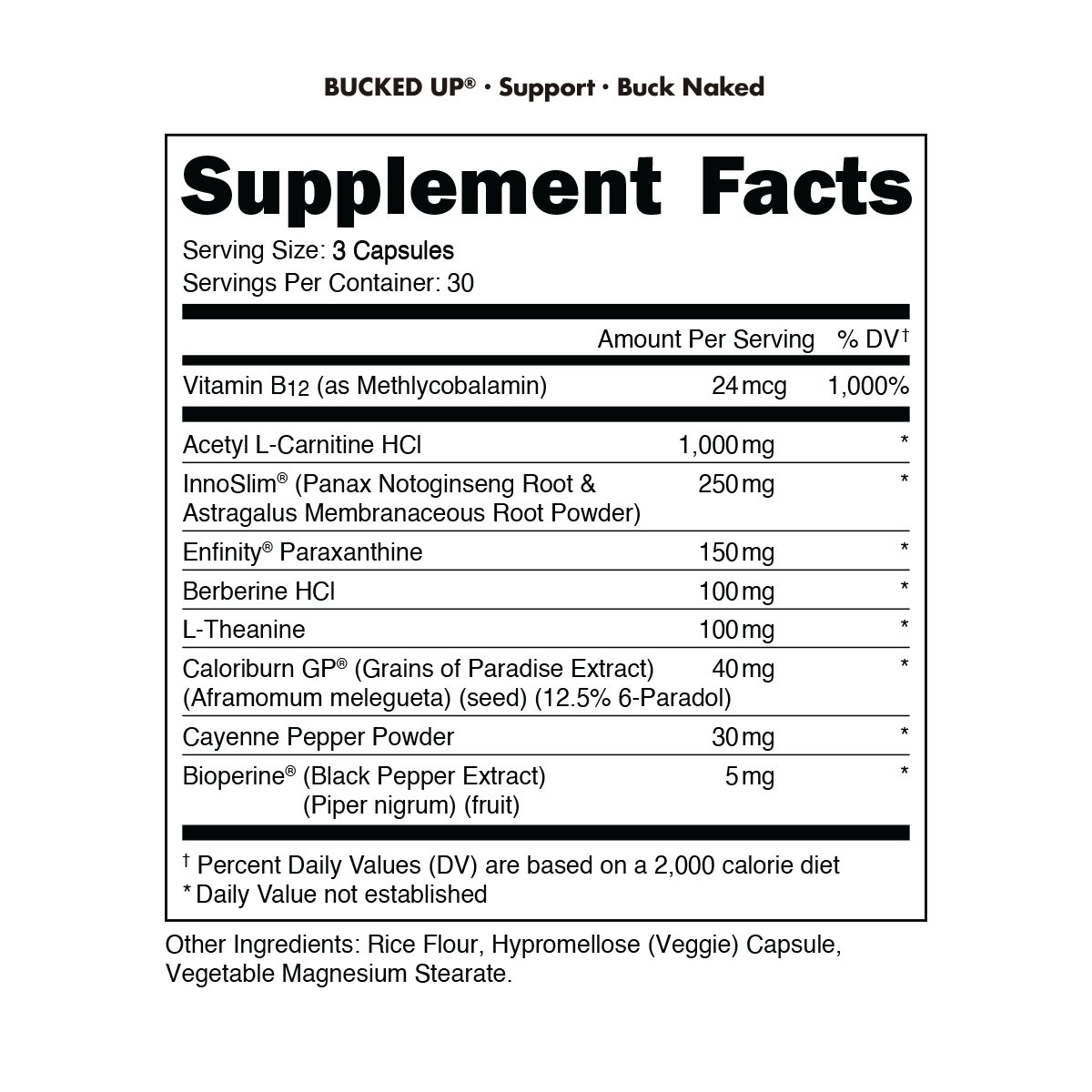 Bucked Up Buck Naked 90 Capsules — Best Price Nutrition