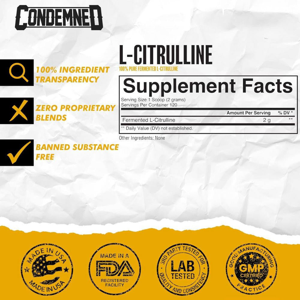 Condemned Labratoriez Condemned Labz L-Citrulline 120 Servings 
