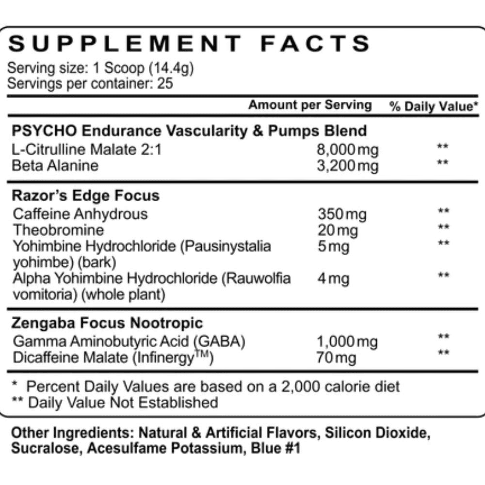  Psycho Pharma Edge of Insanity 25 Servings 