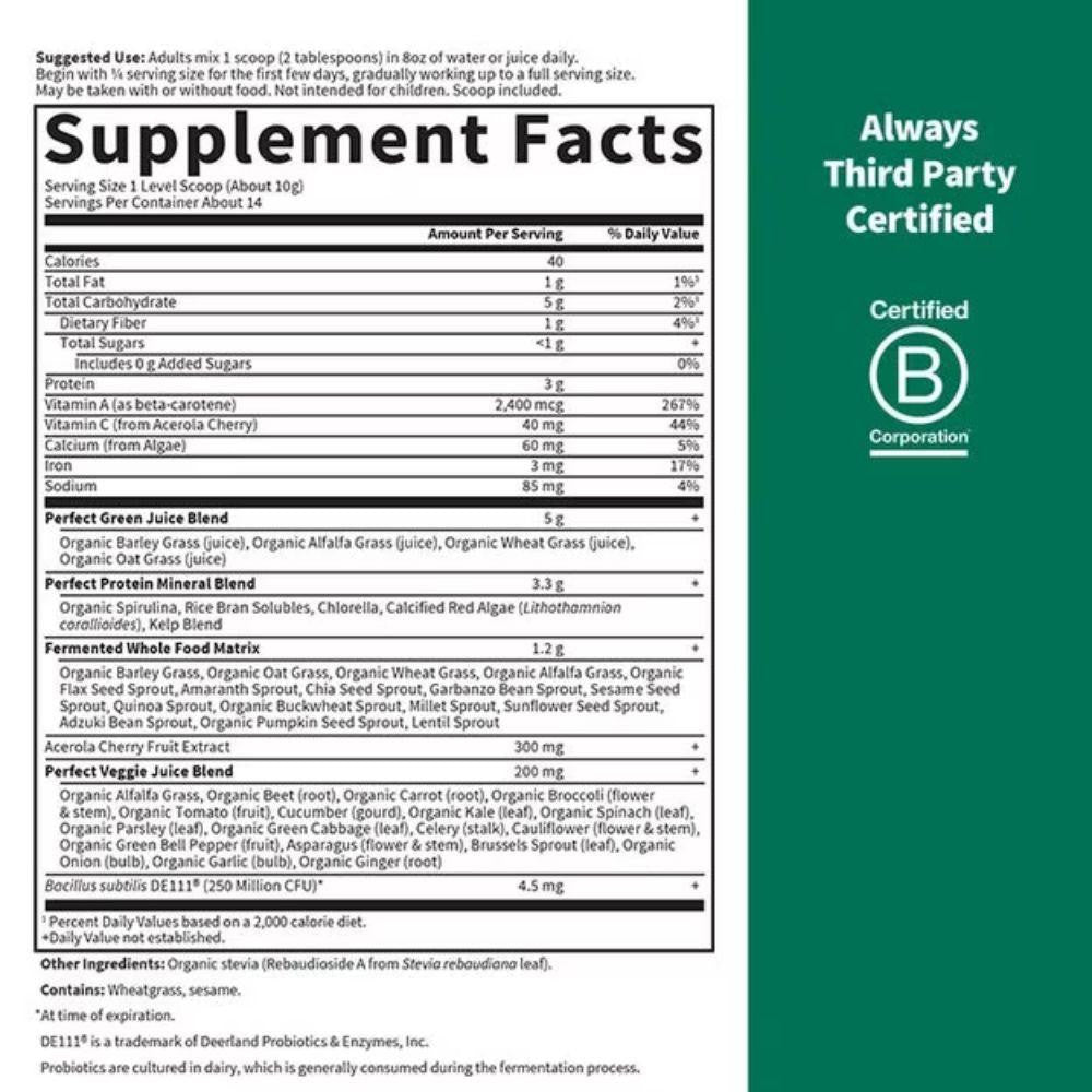  Garden of Life Perfect Food Super Green Formula 600 grams 