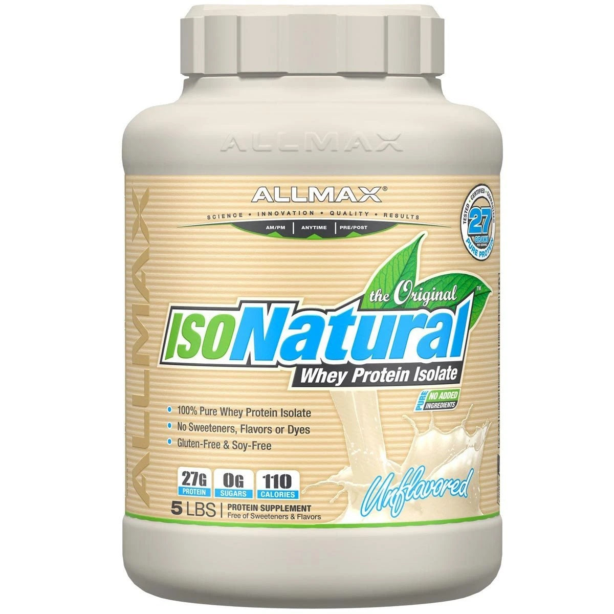 Allmax Nutrition IsoNatural Whey Protein 5 Lbs