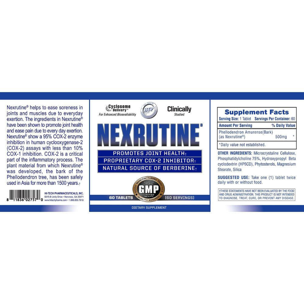  Hi-Tech Pharmaceuticals Nexrutine 60 Tablets 