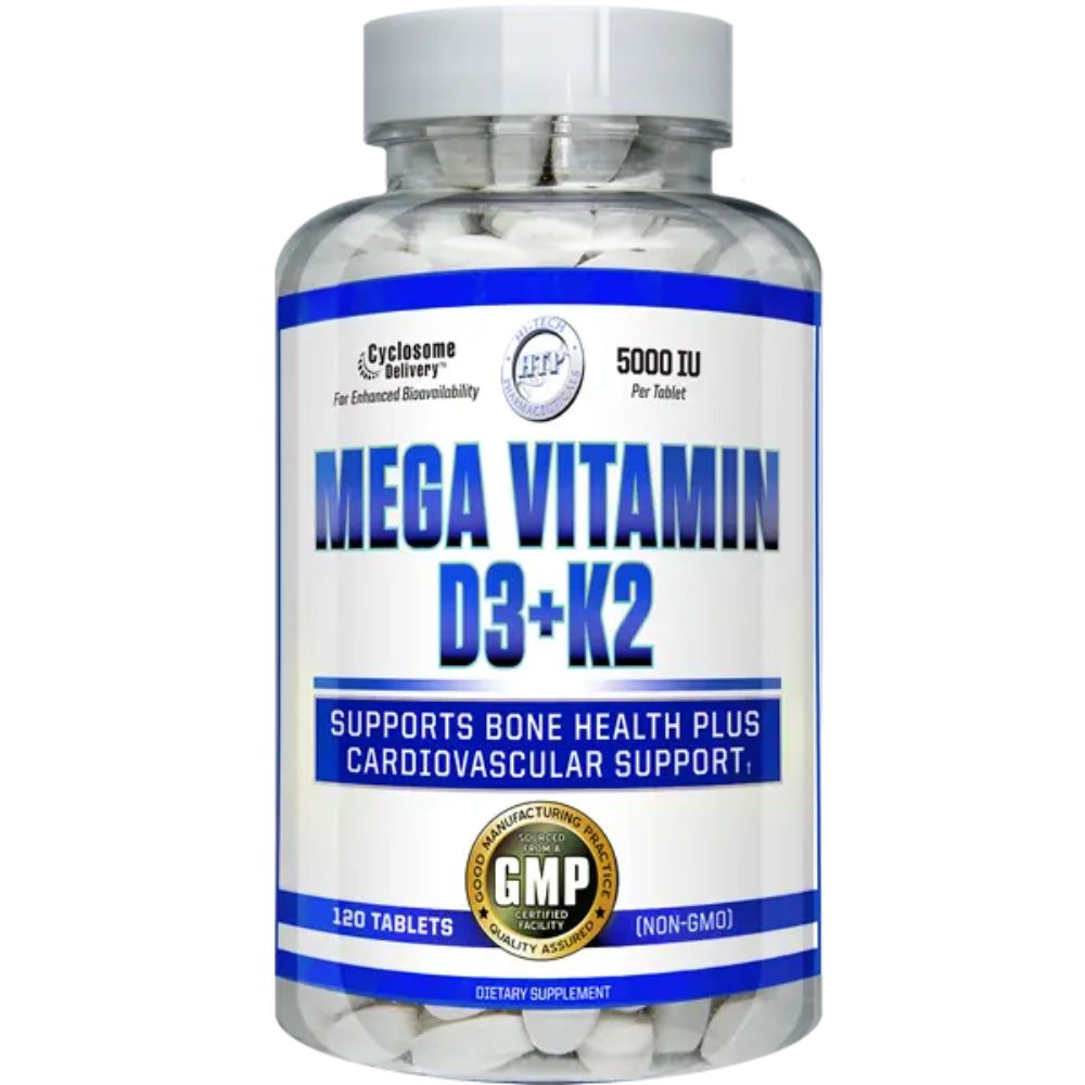 Hi-Tech Pharmaceuticals Mega Vitamin D3+K2 120 Tablets