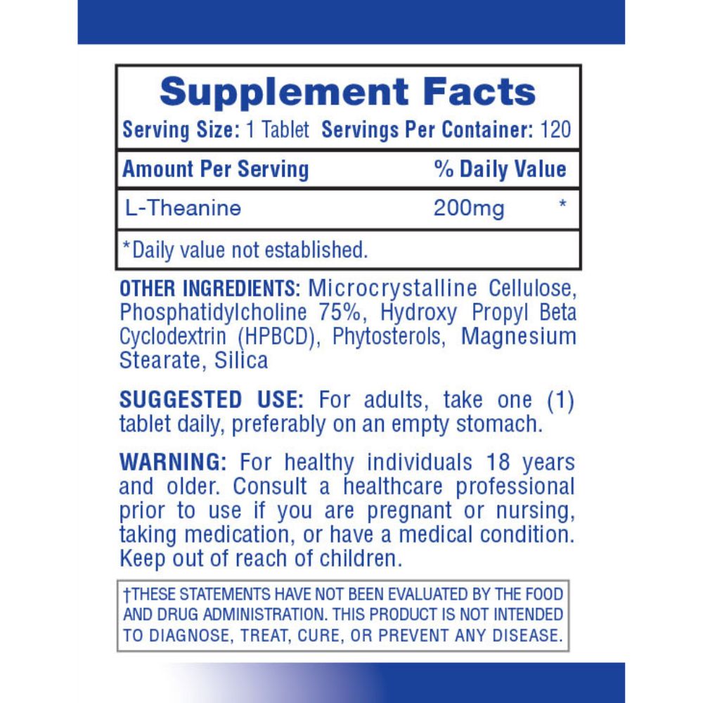 Hi-Tech Pharmaceuticals L-Theanine 120 Tablets