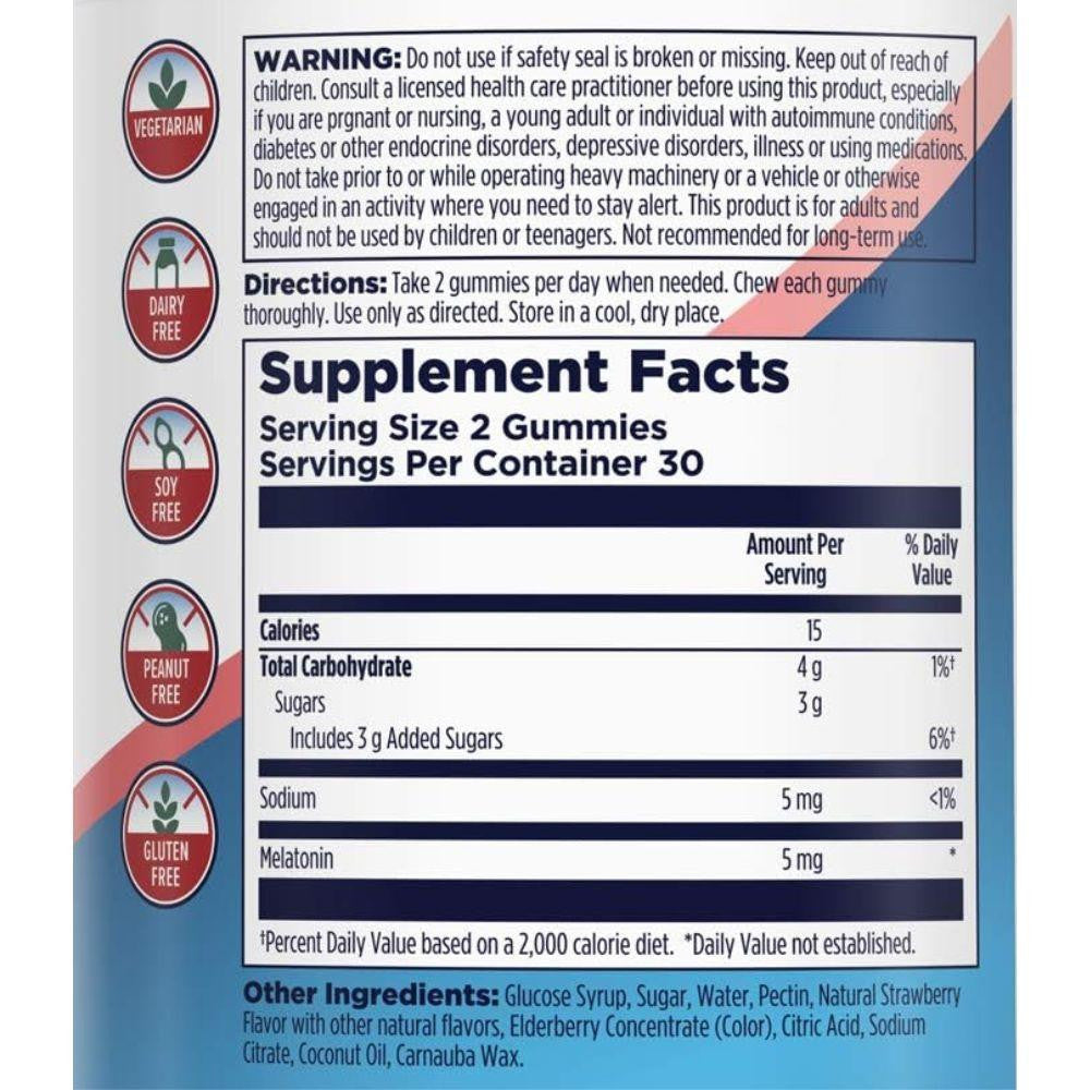 Kal KAL Melatonin 5mg 60 Strawberry Gummies 