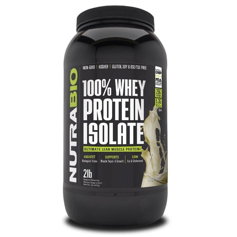 NutraBio 100% Whey Protein Isolate 2lb