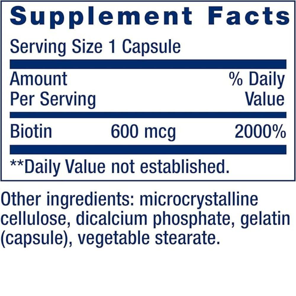  Life Extension Biotin 600 mcg 100 Caps 