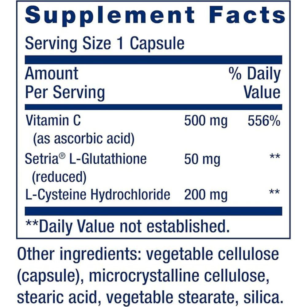  Life Extension Glutathione, Cysteine & C 100 Capsules 