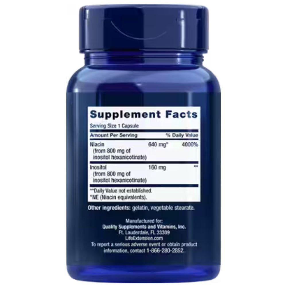  Life Extension No Flush Niacin 640 mg 100 Caps 