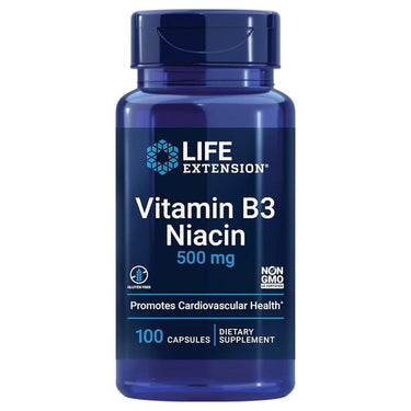  Life Extension Vitamin B3 Niacin 500mg 100 Caps 