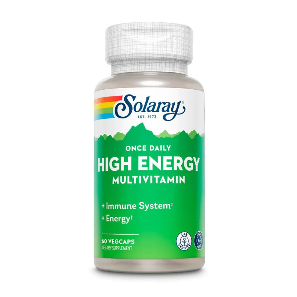  Solaray Once Daily High Energy Multi-Vitamin Iron Free 60 Caps 