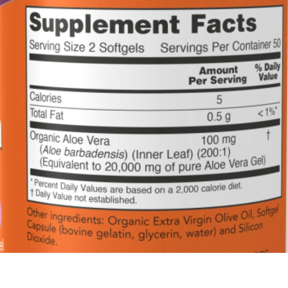  Now Foods Aloe Vera 10,000mg 100 Softgels 