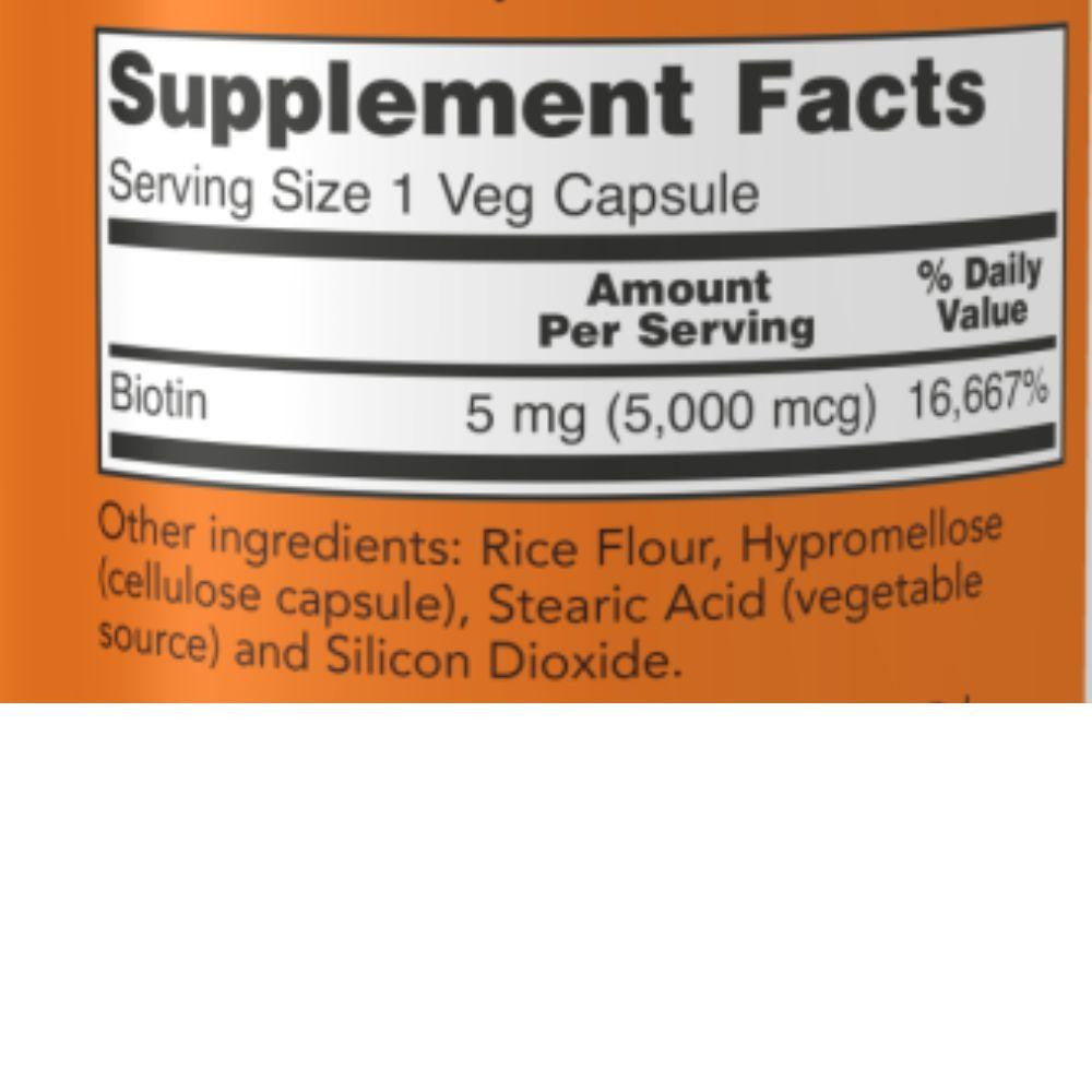  Now Foods Biotin 5000mcg 120 Vege Caps 