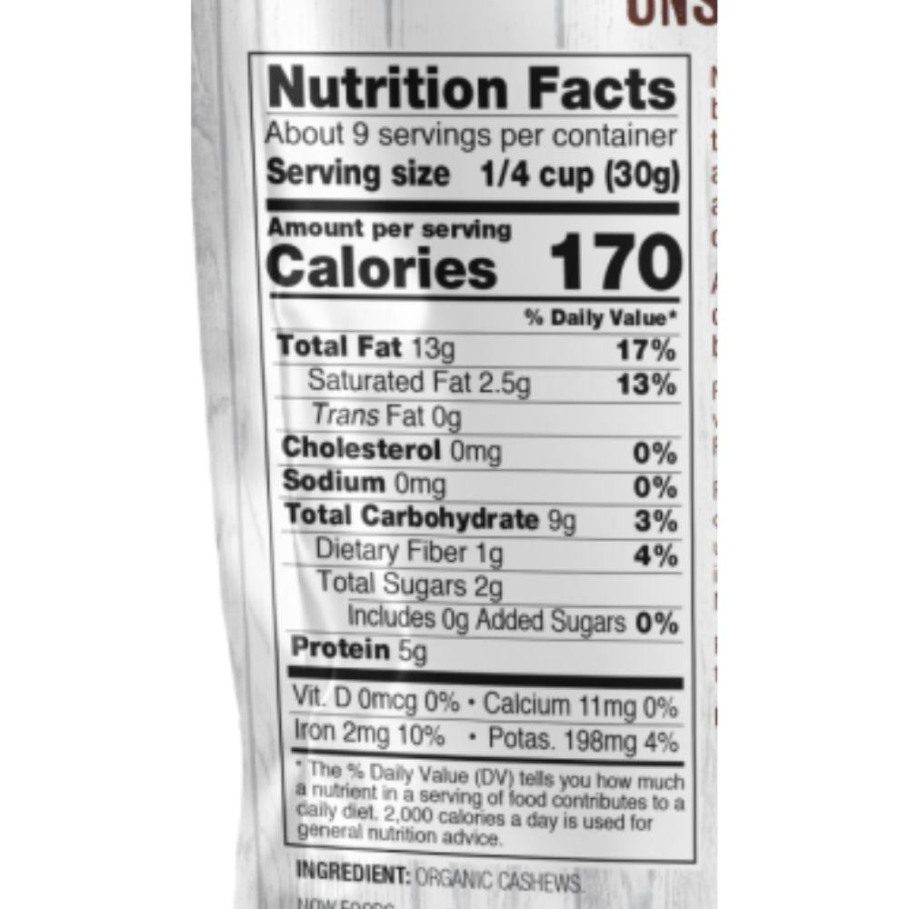  Now Foods Organic Cashews Raw 10 Oz 
