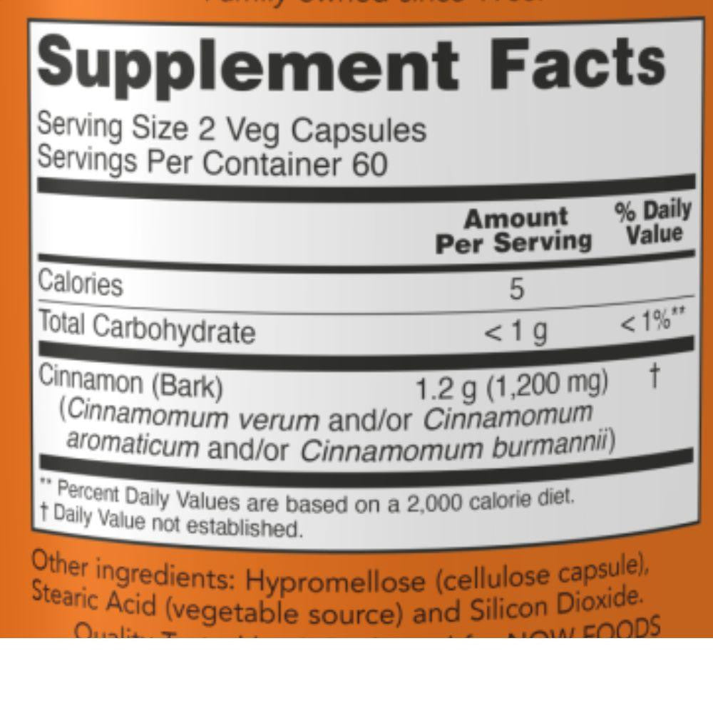  Now Foods Cinnamon Bark 600 Mg 120 Capsules 