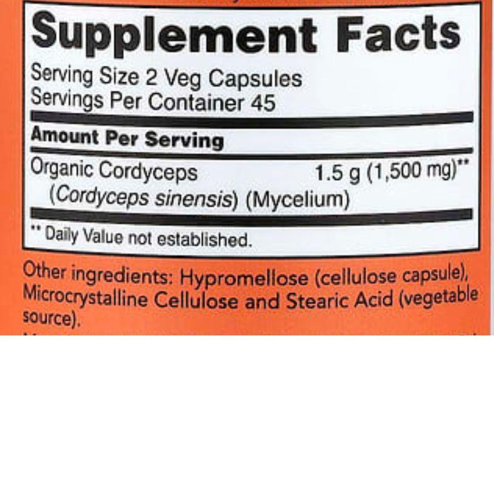  Now Foods Cordyceps 750 Mg 90 Vegetable Capsules 