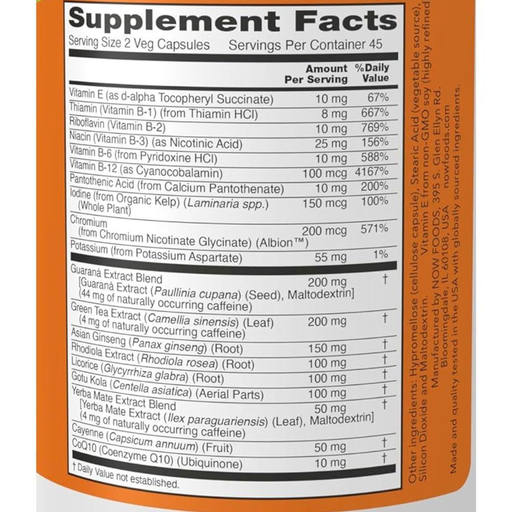  Now Foods Energy Boost 90 Capsules 