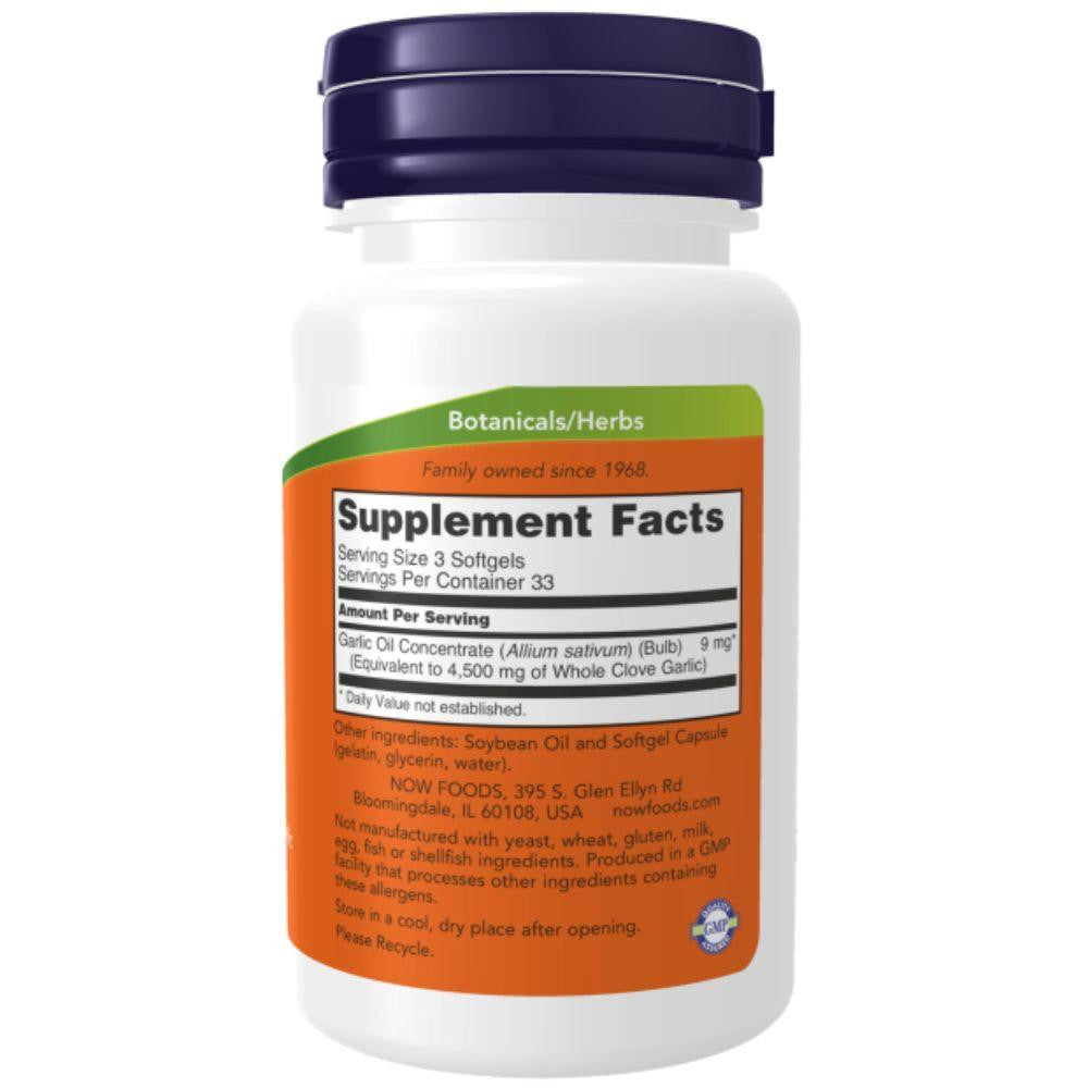 Now Foods Garlic Oil 1500 Mg 100 Softgels 