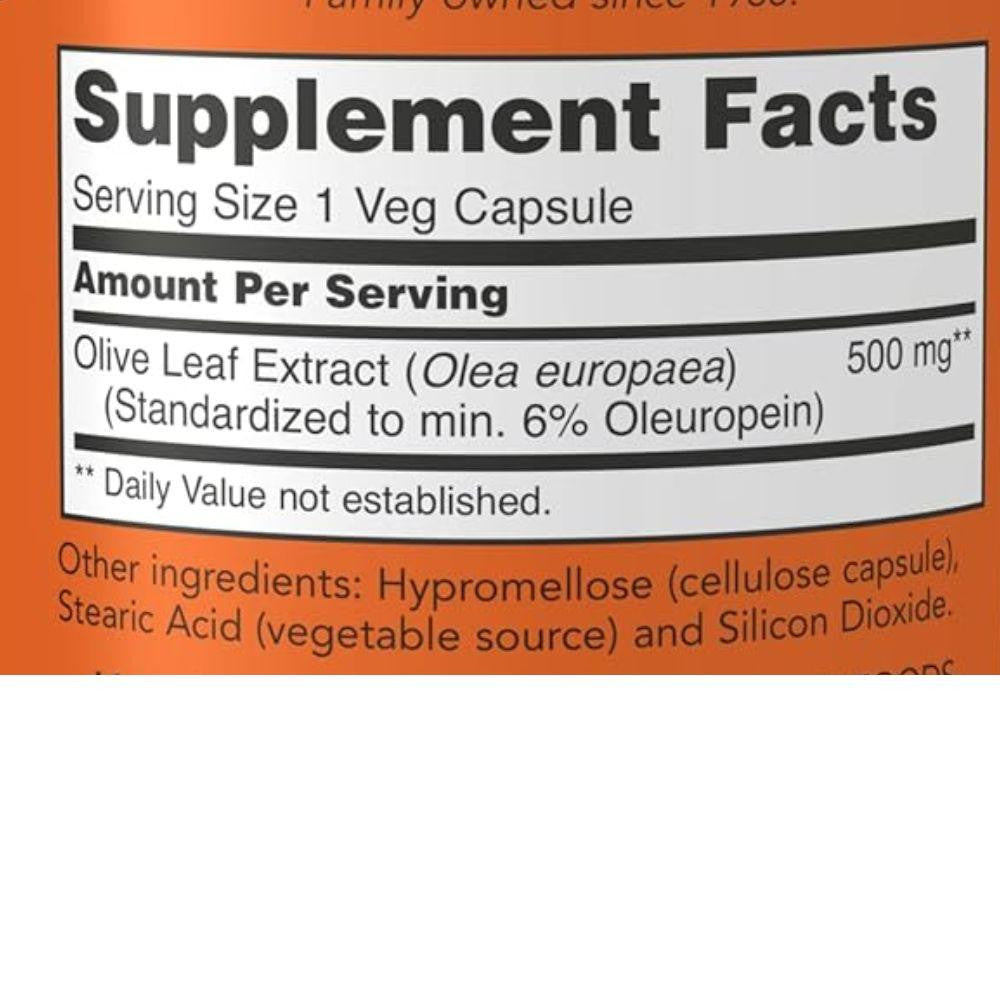  Now Foods Olive Leaf Extract 500 Mg 60 Vegetable Capsules 