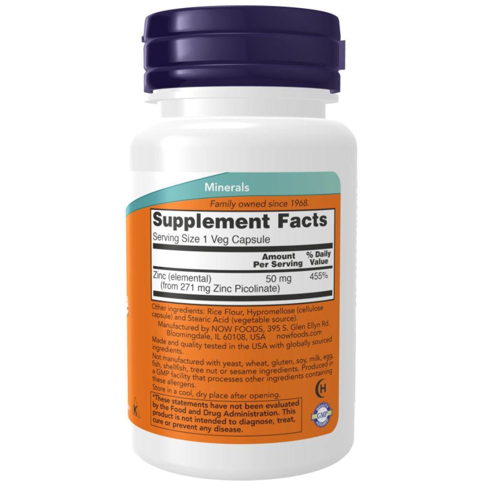  Now Foods Zinc Picolinate 50mg 60 Caps 