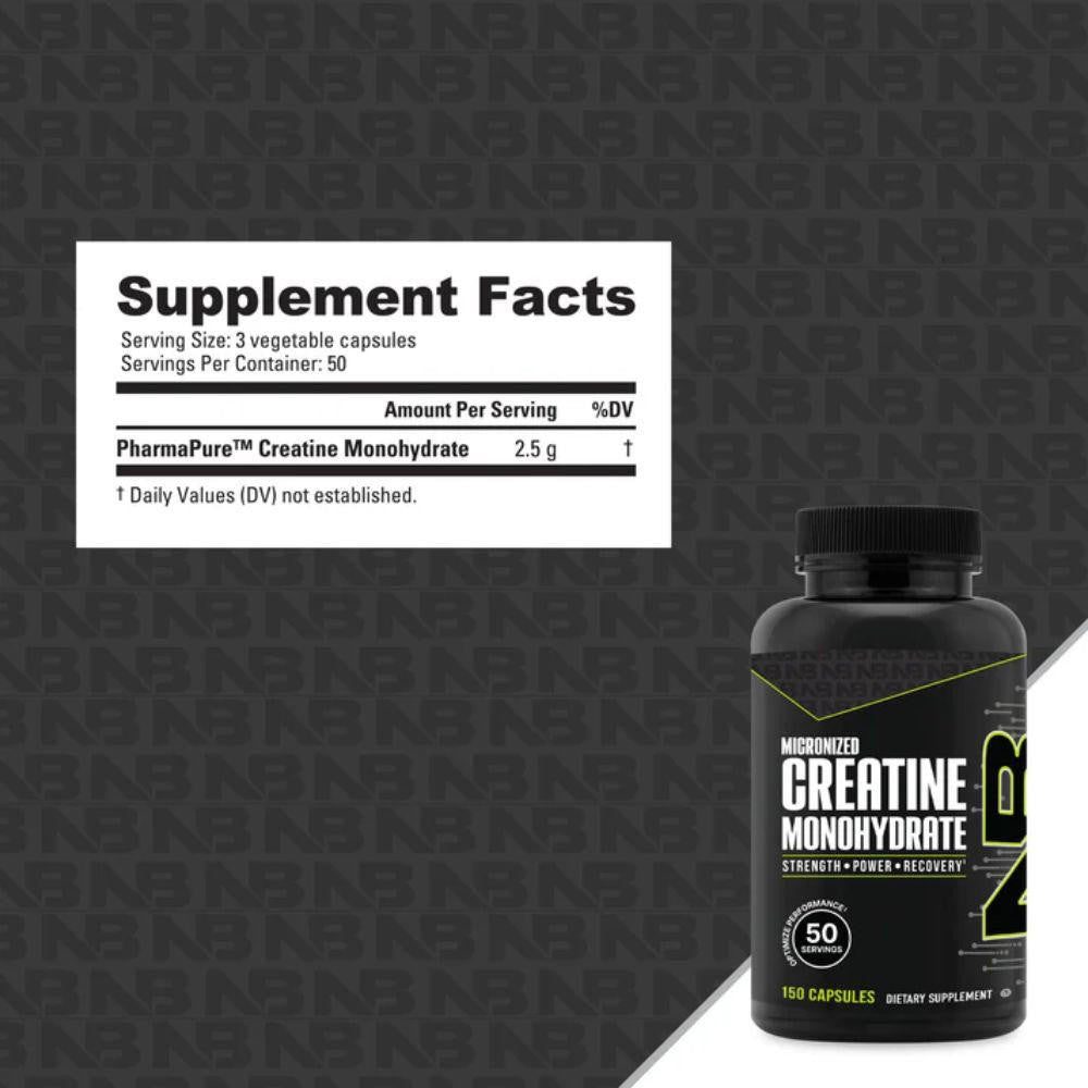 NutraBio Nutrabio Micronized Creatine Monohydrate 150 Capsules 