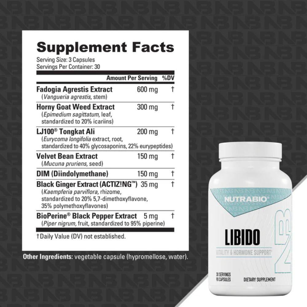NutraBio Nutrabio Libido Vitality & Hormone Support 90 Capsules 