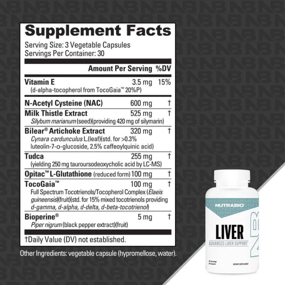 NutraBio Nutrabio Liver 90 Capsules 