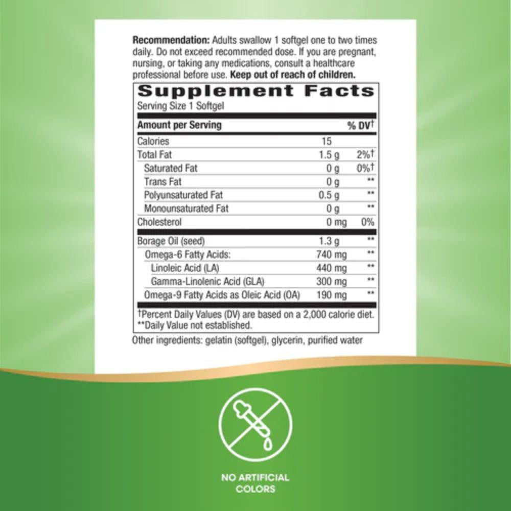  Nature's Way Efa Gold Borage Oil 1300mg with 312mg GLA 60 Gels 
