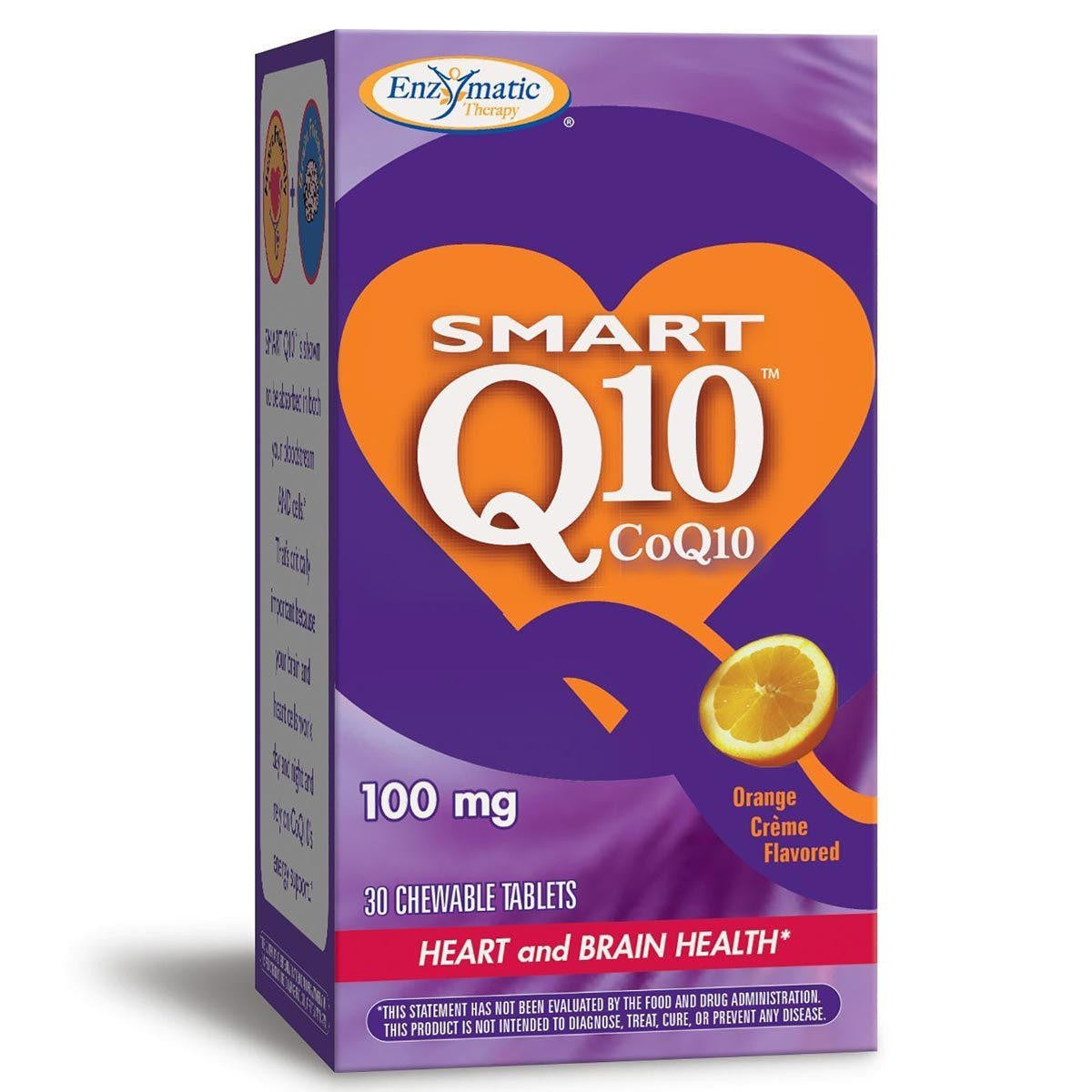  Enzymatic Therapy CoQ10 Vitaline Chewable 100mg Orange 30 Tabs 