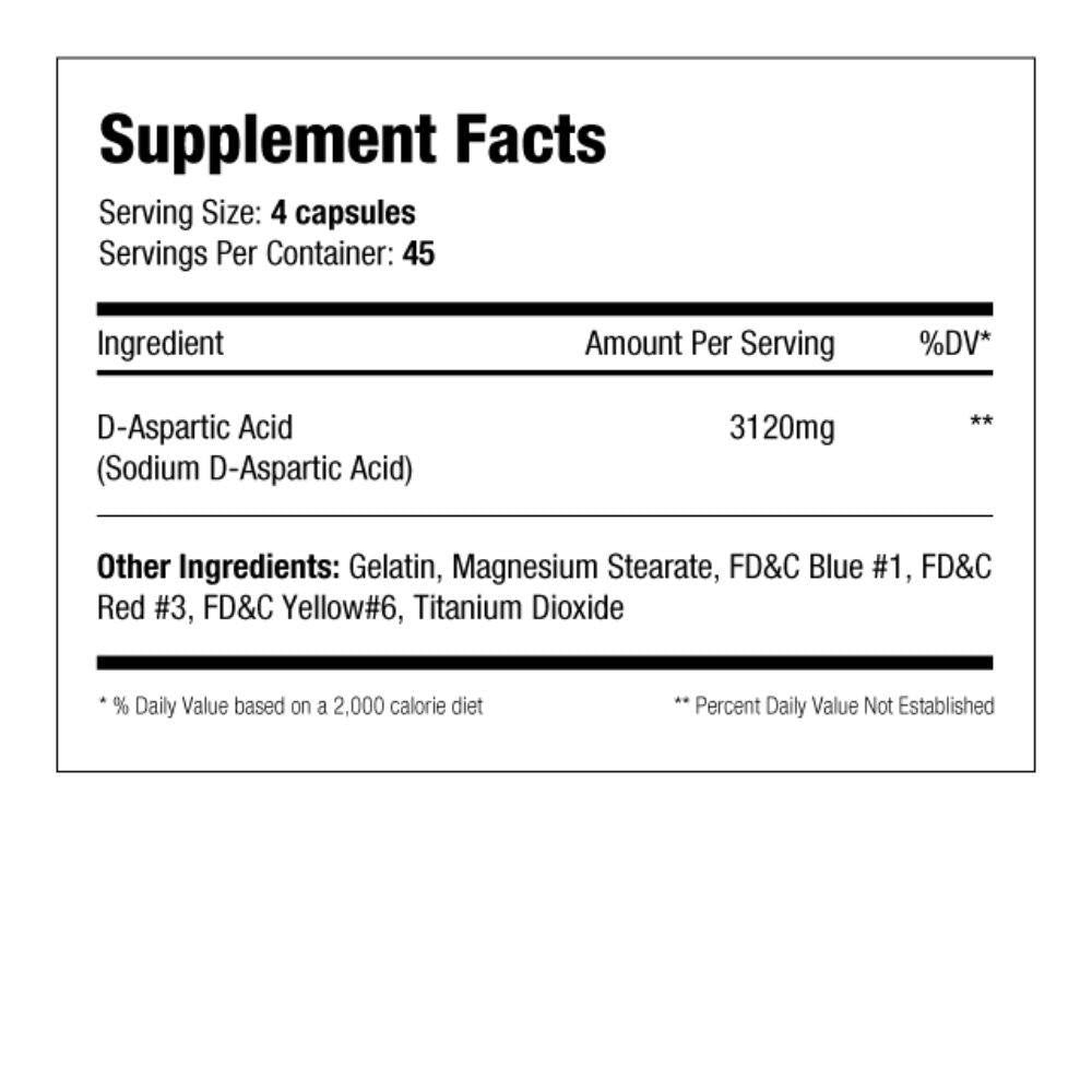  Serious Nutrition Solutions DAA 3120mg 180 Capsules 