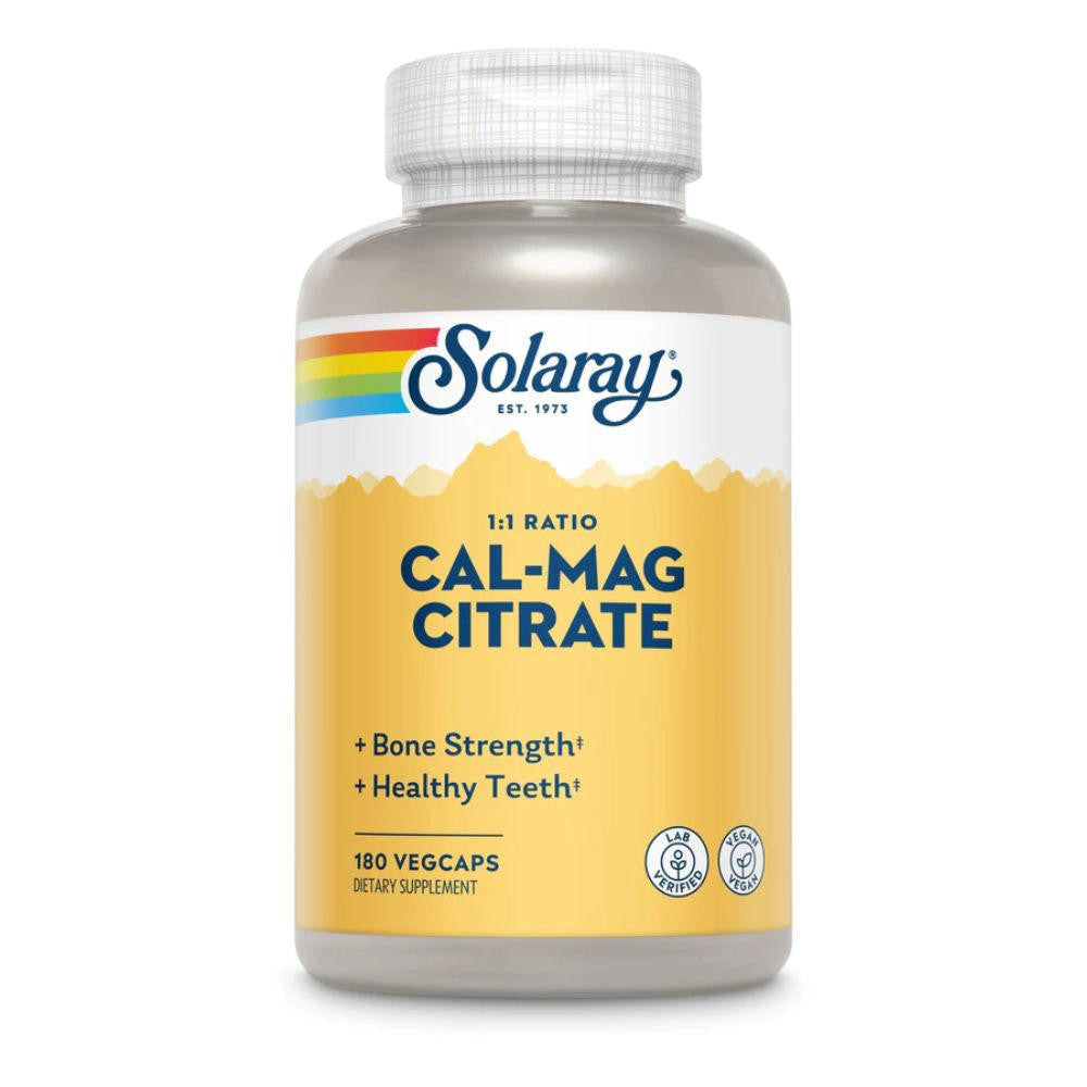  Solaray Cal-Mag Citrate 1:1 Ratio 180 Capsules 