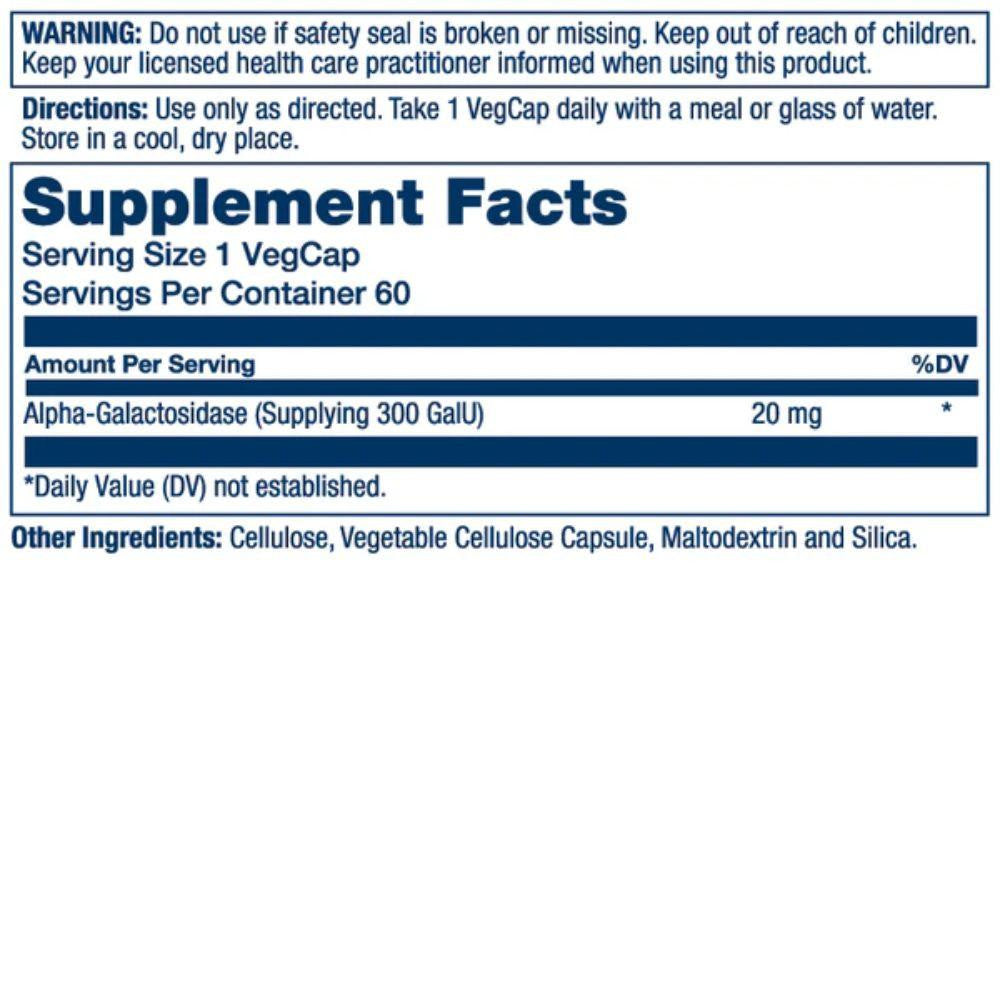  Solaray Bean Enzyme 60 Capsules 