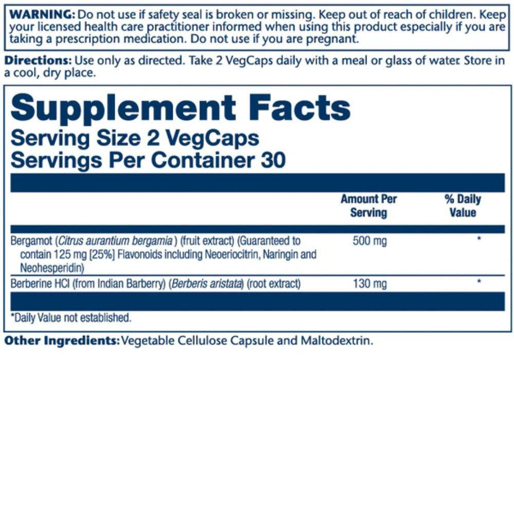  Solaray Bergamot 500mg 60 Capsules 
