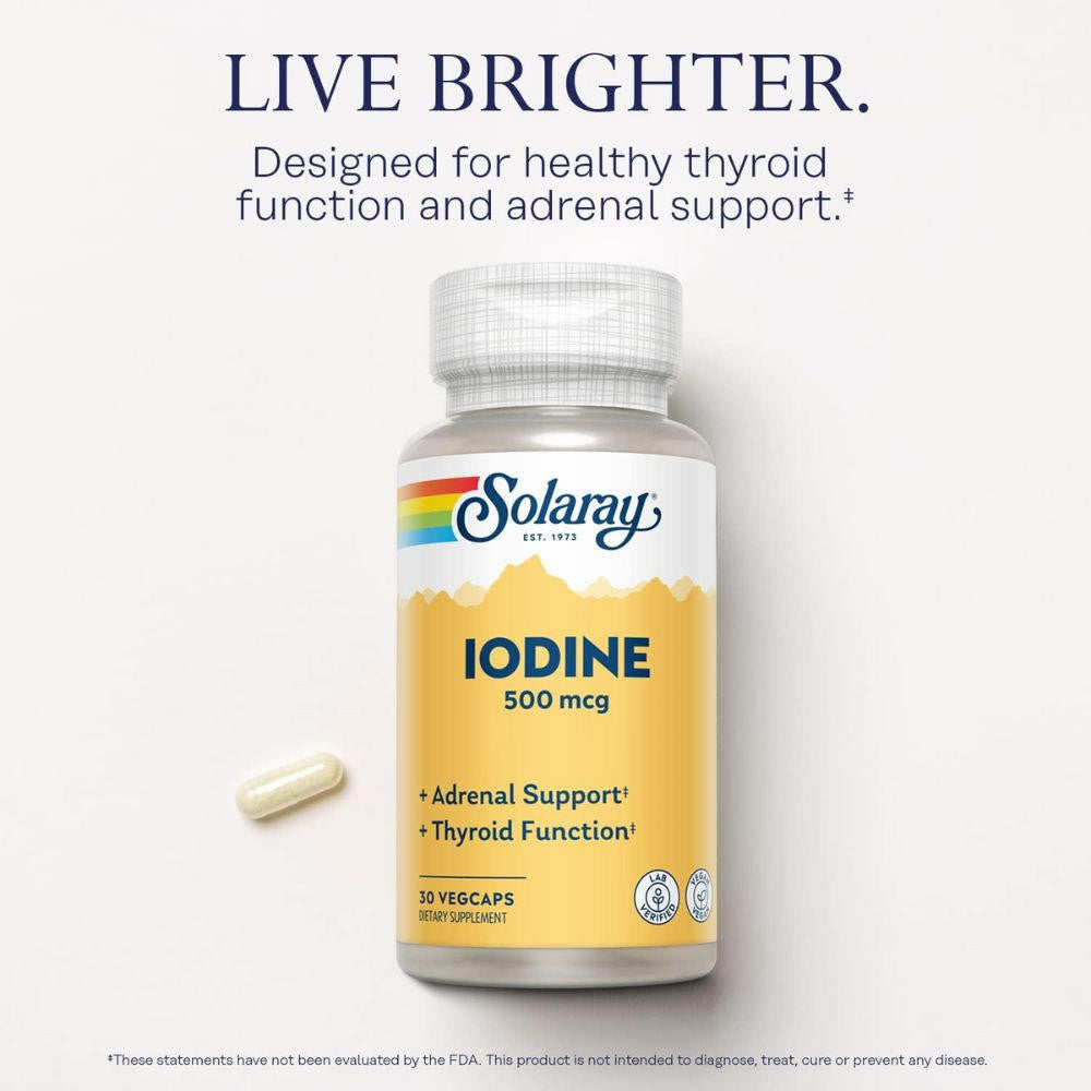  Solaray Iodine 500mcg 30 Capsules 