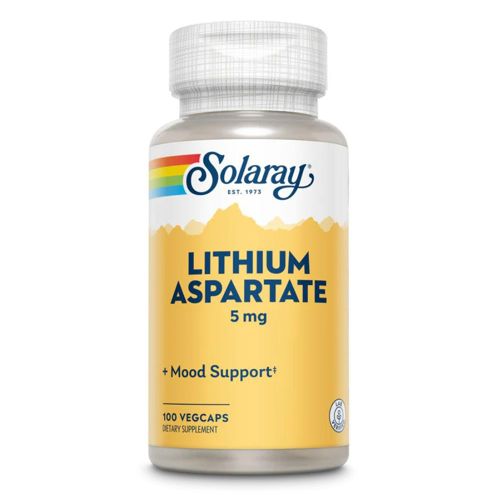  Solaray Lithium Aspartate 5mg 100 Caps 