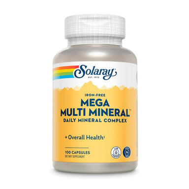  Solaray Iron Free Mega Multi Mineral Daily Mineral Complex 100 Capsules 