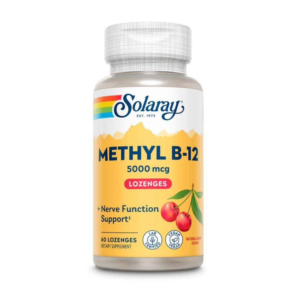  Solaray Methyl B-12 5,000mcg Cherry 60  Lozenges 