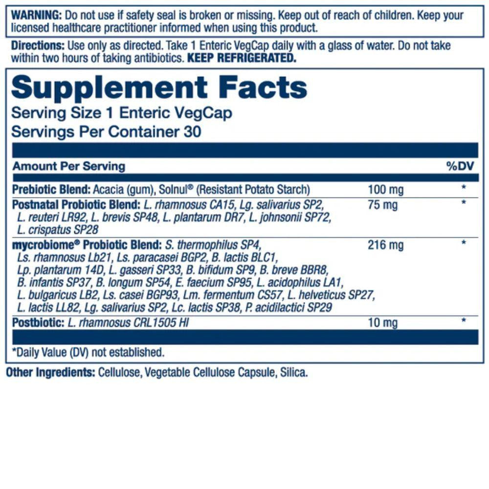  Solaray Mycrobiome Complete Probiotic Postnatal 30 Capsules 