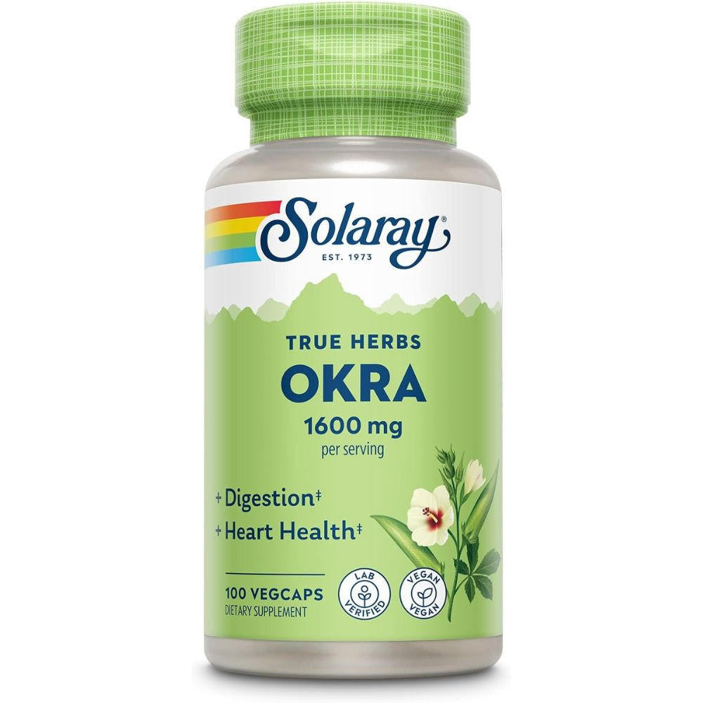  Solaray Okra 1,600mg 100 Capsules 