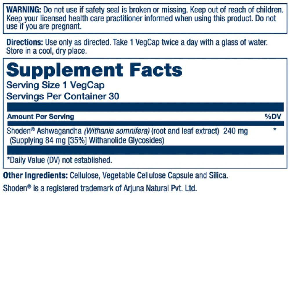  Solaray Prosorb Ashwagandha 30 Capsules 