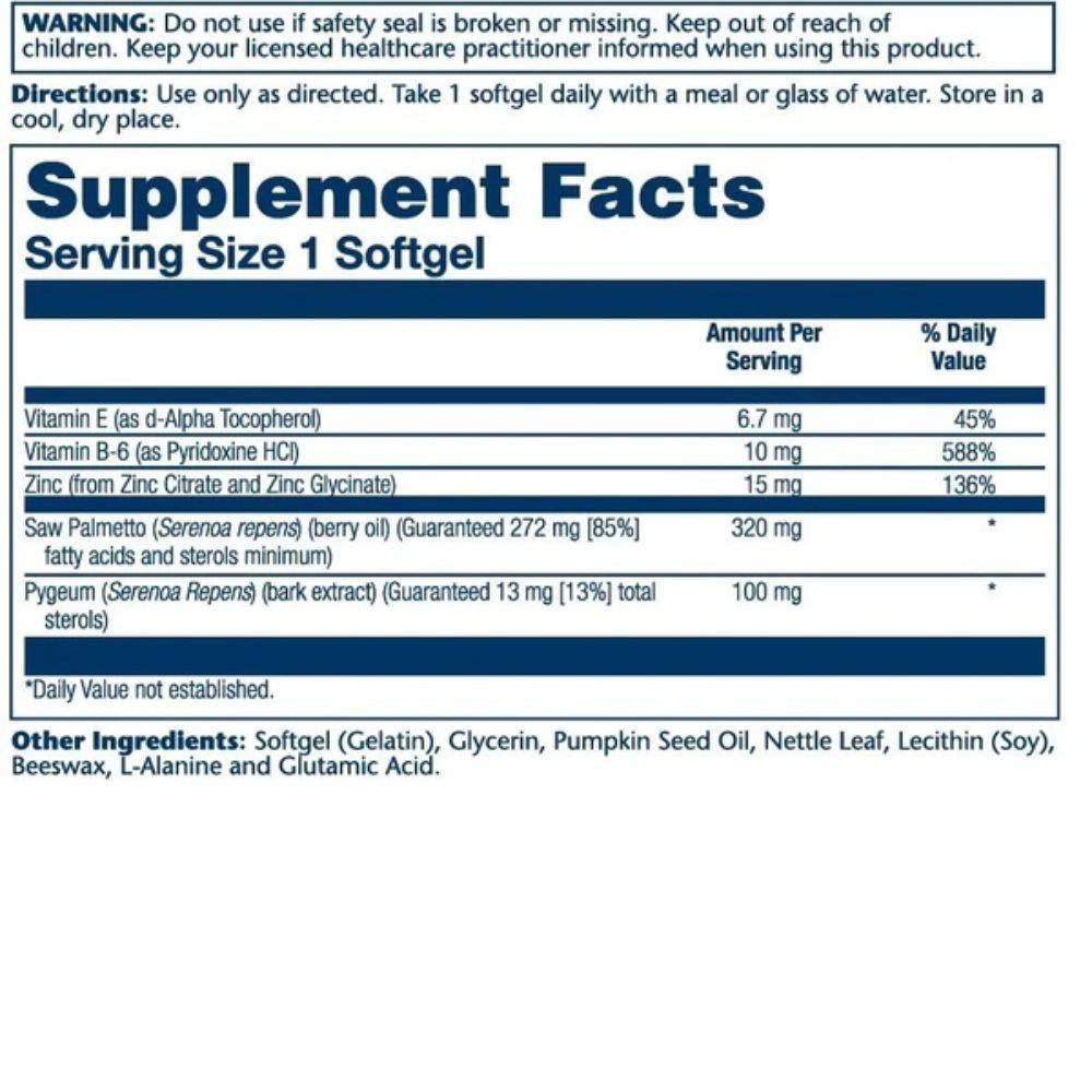  Solaray Saw Palmetto & Pygeum 60 Capsules 