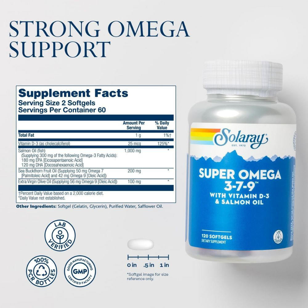  Solaray Super Omega 3-7-9 120 Softgels 