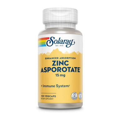  Solaray Zinc Asporotate 15mg 100 Capsules 