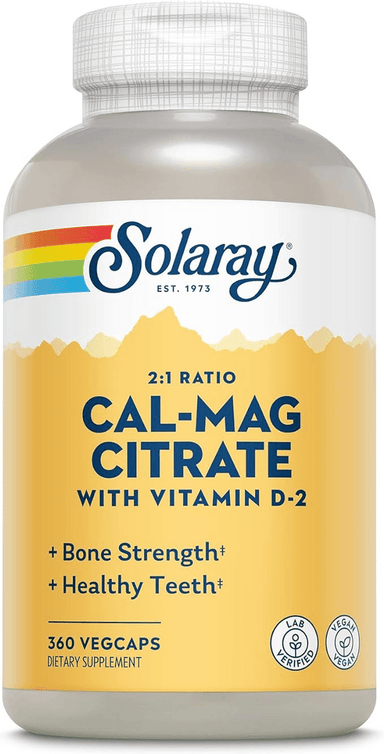  Solaray 1:1 Ratio Cal-Mag Citrate 360 Capsules 