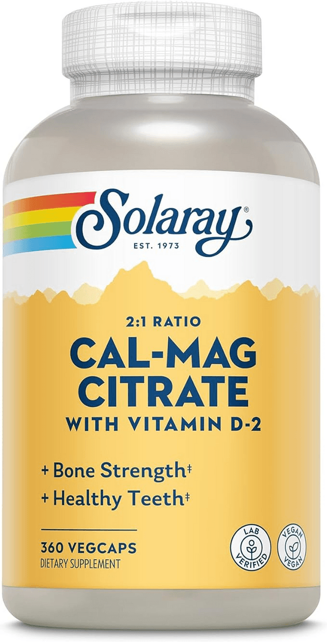  Solaray 1:1 Ratio Cal-Mag Citrate 360 Capsules 