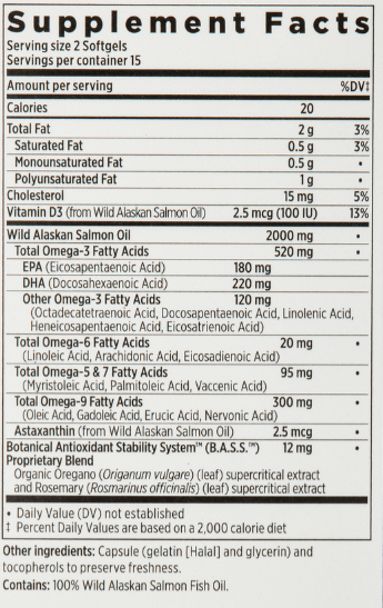  New Chapter WHOLEmega 1000mg 30 Soft Gels 