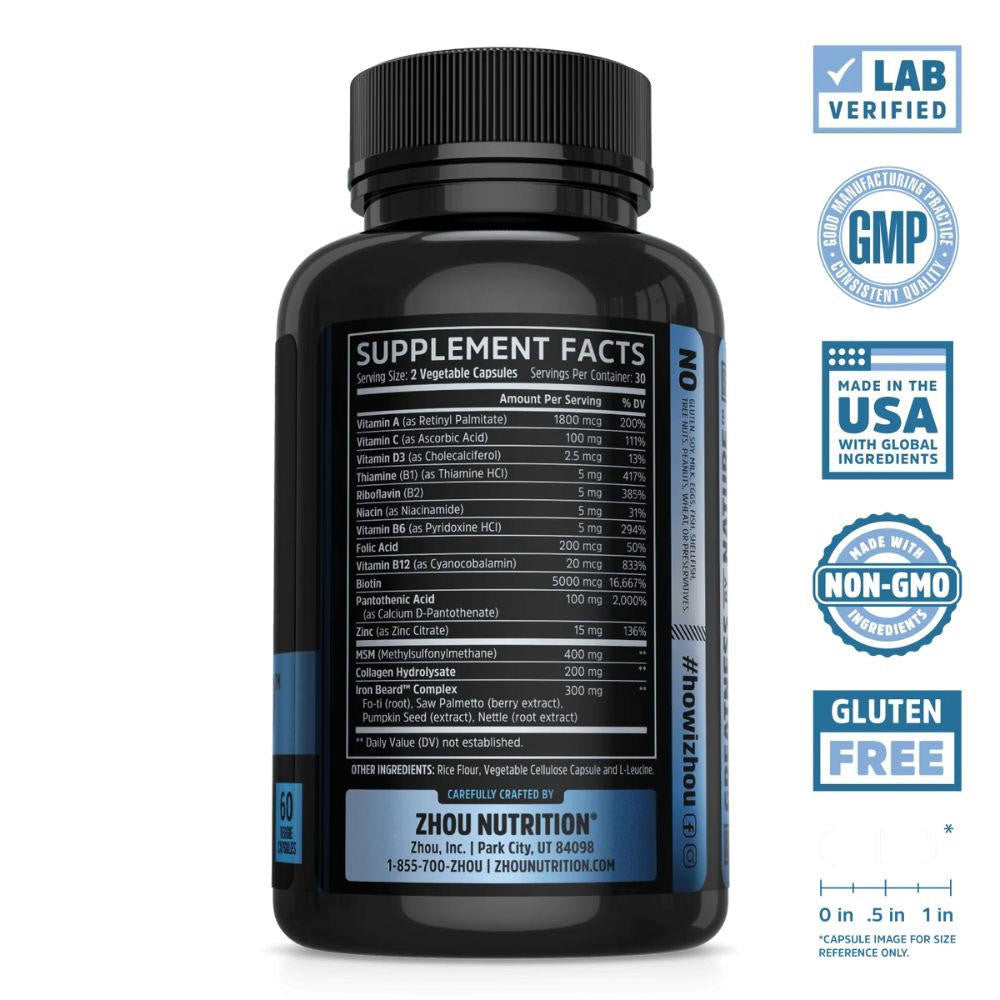  ZHOU Iron Beard 60 Veggie Capsules 