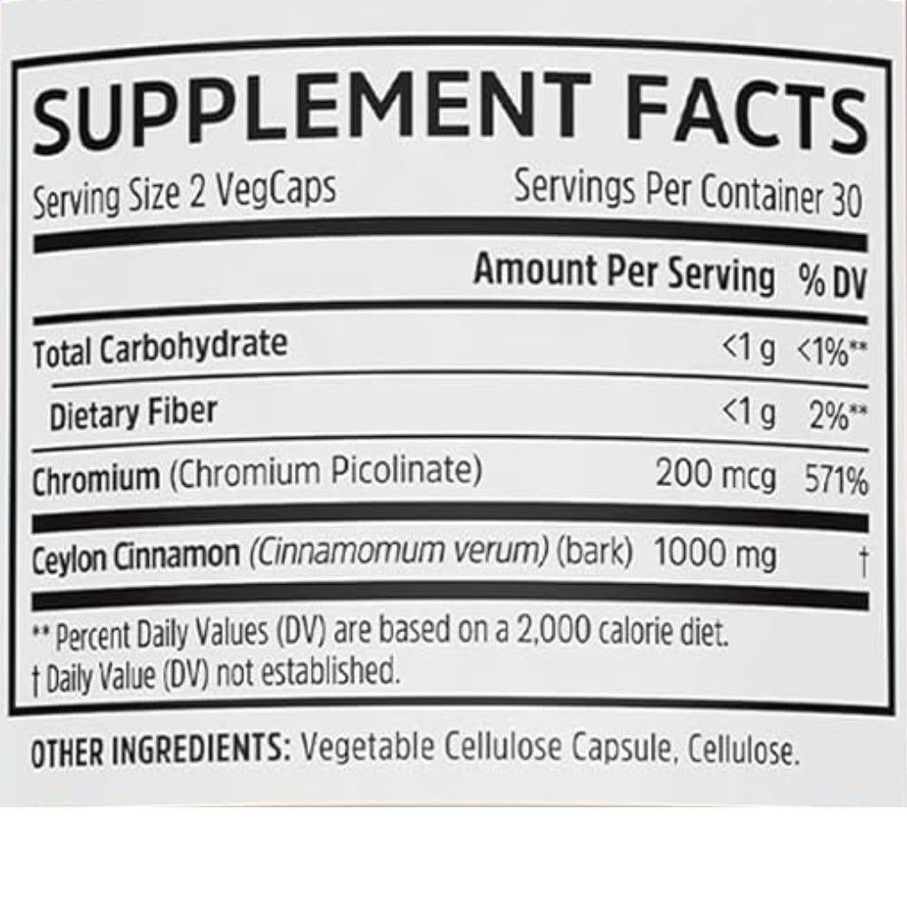  ZHOU Ceylon Cinnamon 60 Capsules 
